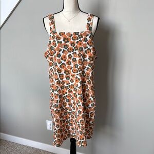 NWT Vibrant Floral Mini Dress - Orange and Green